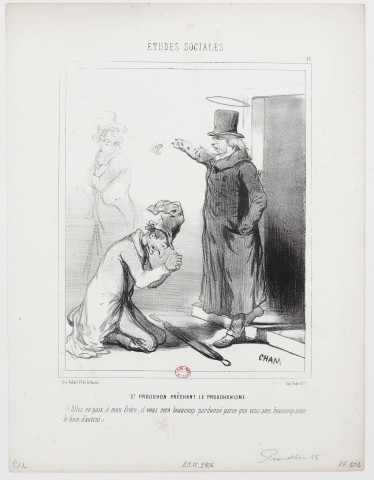 St Proudhon prêchant le proudhonisme. [image fixe] / Cham , Paris : chez Aubert Pl. de la Bourse - Imp. Aubert & Cie, 1848
