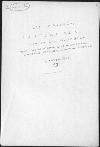 Ms 2914 - Tome II. Papiers de Michel Augé-Laribé se rapportant à l'édition des œuvres complètes de Proudhon chez Rivière