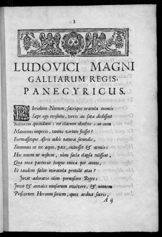 Ludovici magni Galliarum regis panegyricus. A D. Johanne Baptista Pouhat, in Senatu Vesontionensi consiliario