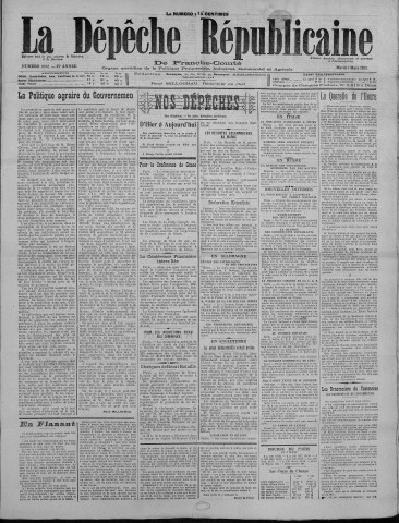 07/03/1922 - La Dépêche républicaine de Franche-Comté [Texte imprimé]