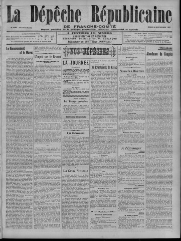 03/09/1907 - La Dépêche républicaine de Franche-Comté [Texte imprimé]