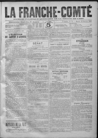 15/01/1889 - La Franche-Comté : journal politique de la région de l'Est