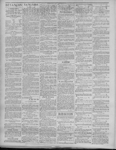 15/07/1921 - La Dépêche républicaine de Franche-Comté [Texte imprimé]
