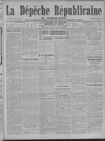 29/06/1909 - La Dépêche républicaine de Franche-Comté [Texte imprimé]