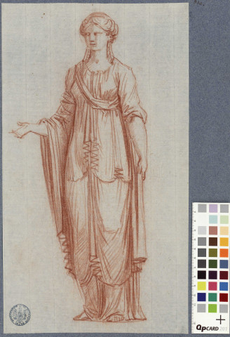 Figure féminine à l'antique, dite autrefois Uranie / Jean-Honoré Fragonard , [S.l.] : [J.-H. Fragonard], [1758-1760]