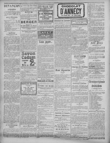 20/02/1927 - La Dépêche républicaine de Franche-Comté [Texte imprimé]