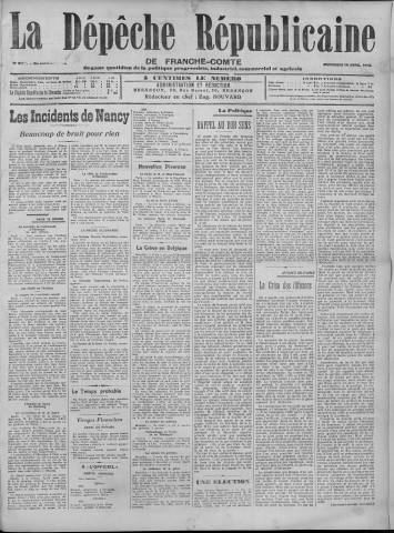 16/04/1913 - La Dépêche républicaine de Franche-Comté [Texte imprimé]