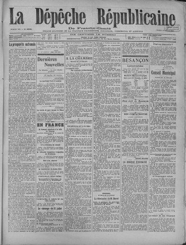 19/07/1919 - La Dépêche républicaine de Franche-Comté [Texte imprimé]