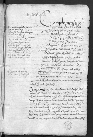 Comptes de la Ville de Besançon, recettes et dépenses, Compte de Claude Cabet (1er juin 1594 - 31 mai 1595)