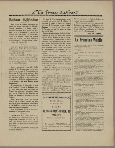 01/05/1921 - L'Ex-presse du front : organe mensuel