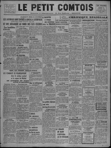 13/01/1942 - Le petit comtois [Texte imprimé] : journal républicain démocratique quotidien