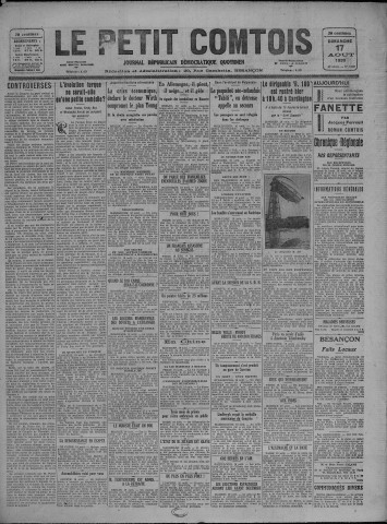 17/08/1930 - Le petit comtois [Texte imprimé] : journal républicain démocratique quotidien