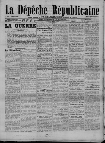 09/09/1915 - La Dépêche républicaine de Franche-Comté [Texte imprimé]