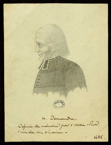 Jean-Baptiste Demandre, évêque constitutionnel du Doubs en 1798. Buste, profil gauche , [S.l.] : [s.n.], [1800-1899]