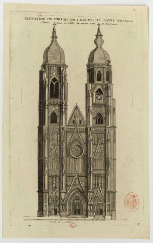 Elévation du portail de l'église de Saint Nicolas, située dans la Ville du meme nom en Lorraine [Image fixe] , 1700/1779