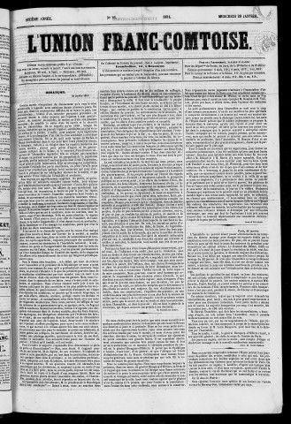 29/01/1851 - L'Union franc-comtoise [Texte imprimé]