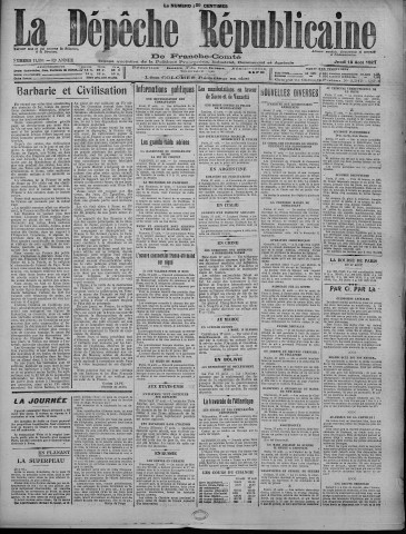 18/08/1927 - La Dépêche républicaine de Franche-Comté [Texte imprimé]