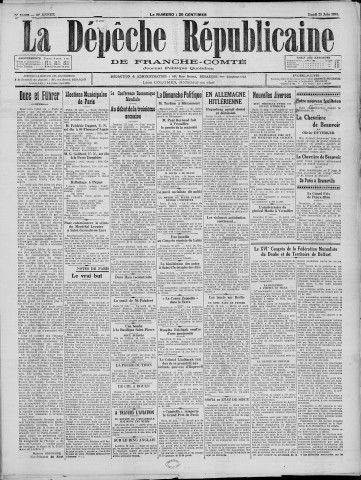 26/06/1933 - La Dépêche républicaine de Franche-Comté [Texte imprimé]