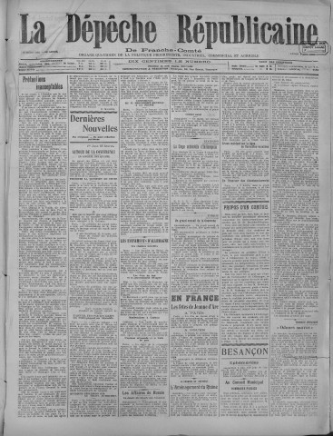 02/06/1919 - La Dépêche républicaine de Franche-Comté [Texte imprimé]