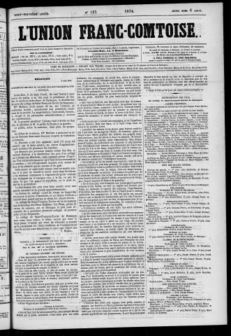 06/08/1874 - L'Union franc-comtoise [Texte imprimé]