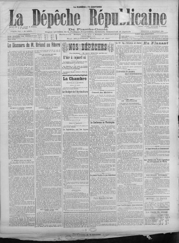 04/12/1921 - La Dépêche républicaine de Franche-Comté [Texte imprimé]