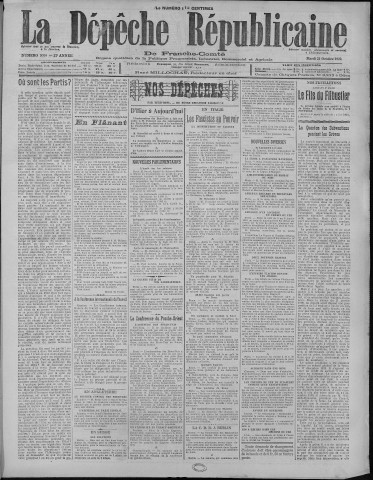 31/10/1922 - La Dépêche républicaine de Franche-Comté [Texte imprimé]