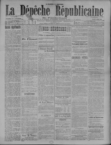 13/07/1922 - La Dépêche républicaine de Franche-Comté [Texte imprimé]