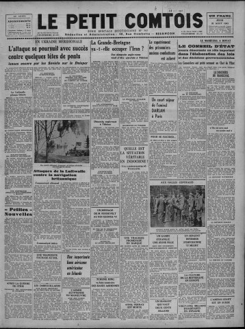 21/08/1941 - Le petit comtois [Texte imprimé] : journal républicain démocratique quotidien
