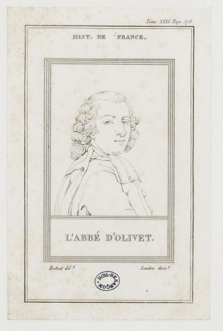 L'Abbé d'Olivet / Landon direx. ; Restout del.