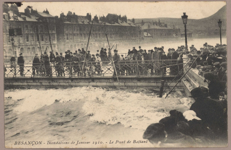 Besançon - Les Inondations de janvier 1910 - Le Pont de Battant. [image fixe]
