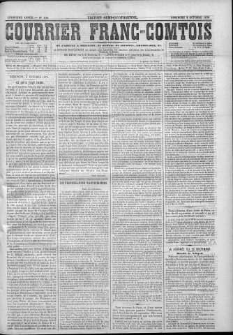 02/10/1870 - Le Courrier franc-comtois [Texte imprimé]