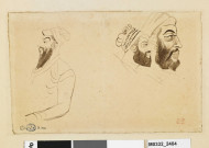 Trois études de têtes d'Orientaux de profil