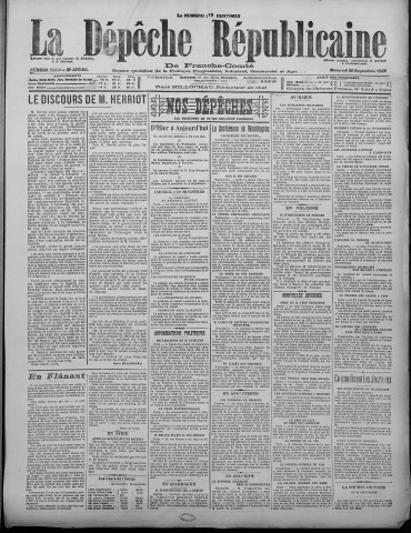 30/09/1925 - La Dépêche républicaine de Franche-Comté [Texte imprimé]