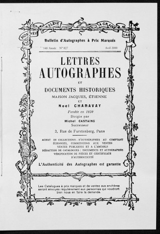 Ms Z 741 - Victor Hugo. Manuscrits, correspondance, papiers et documents divers. 1829-1985