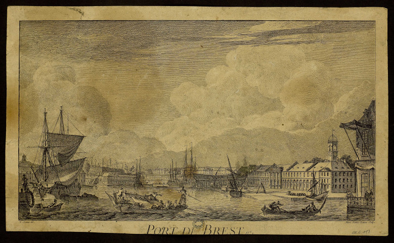 Port de Brest [estampe] / Marie Jeanne Ozanne sculp.  ; N. Ozanne del. , [S.l.] : [s.n.], [1728-1811]