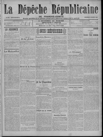 03/02/1909 - La Dépêche républicaine de Franche-Comté [Texte imprimé]