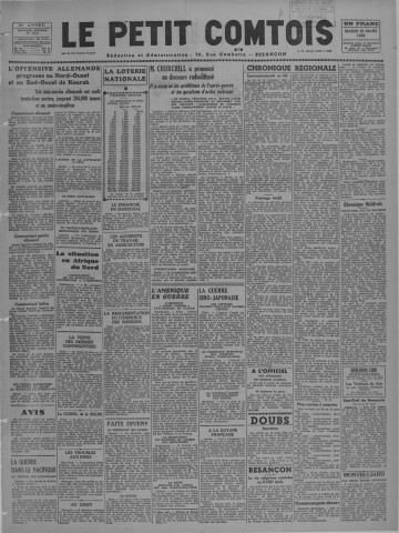 23/03/1943 - Le petit comtois [Texte imprimé] : journal républicain démocratique quotidien