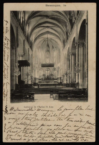 Besançon. - Intérieur de l'Eglise St-Jean [image fixe] , Besançon, 1897/1904
