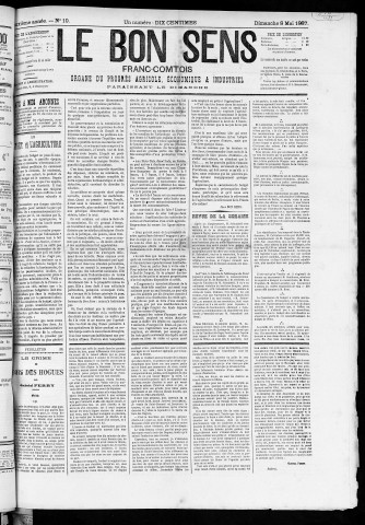 08/05/1887 - Organe du progrès agricole, économique et industriel, paraissant le dimanche [Texte imprimé] / . I