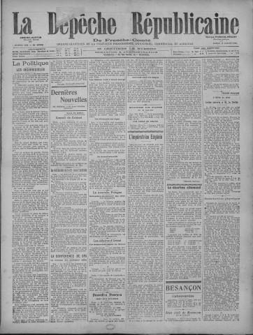 17/07/1920 - La Dépêche républicaine de Franche-Comté [Texte imprimé]