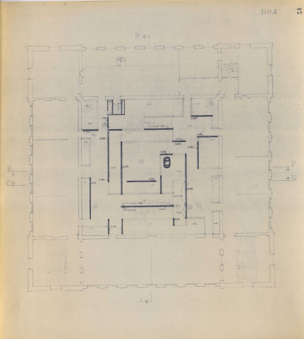 Plans des aménagements de Louis Miquel : plans des différents étages (dont originaux), croquis, descriptif sommaire du projet (1965-1967).