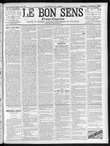04/09/1904 - Organe du progrès agricole, économique et industriel, paraissant le dimanche [Texte imprimé] / . I