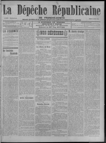 18/05/1911 - La Dépêche républicaine de Franche-Comté [Texte imprimé]