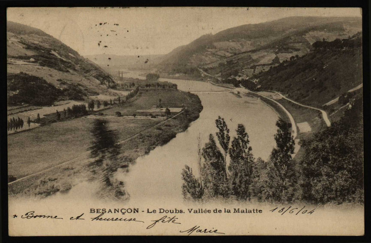 Besançon -La Vallée du Doubs à la Malate [image fixe] , 1897/1902