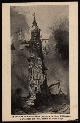 Le Phare d'Eddystone "L'Homme qui Rit". Dessin de Victor Hugo [image fixe] , Paris : G. Bouchetal, édit. 72, Bd de l'Hôpital, 1904-1930