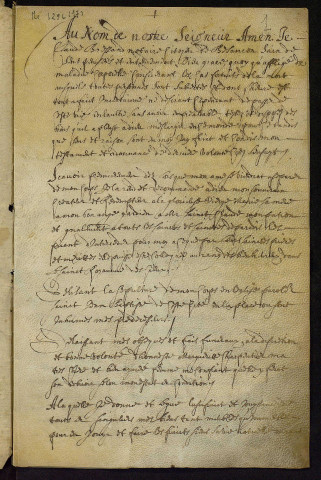 Ms 1296-17 - Testaments provenant de l'officialité de Besançon : 1669/1672