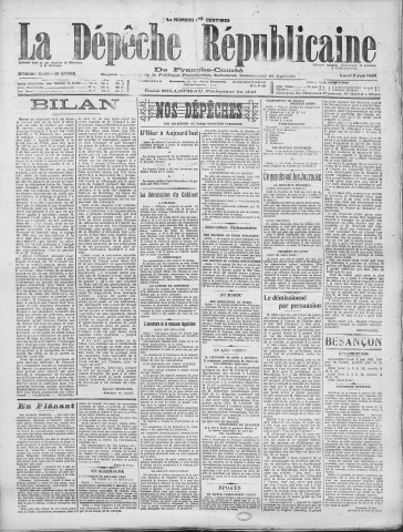 02/06/1924 - La Dépêche républicaine de Franche-Comté [Texte imprimé]
