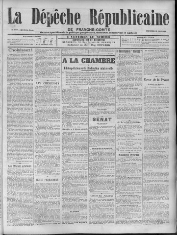 15/06/1910 - La Dépêche républicaine de Franche-Comté [Texte imprimé]