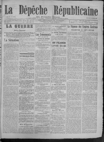27/01/1918 - La Dépêche républicaine de Franche-Comté [Texte imprimé]