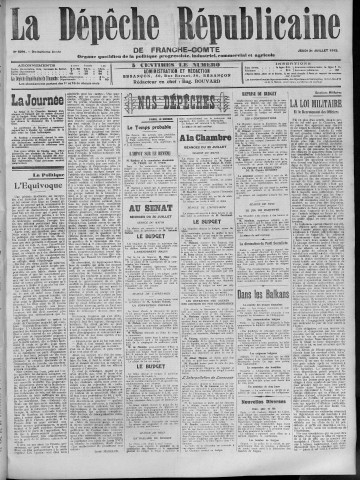 31/07/1913 - La Dépêche républicaine de Franche-Comté [Texte imprimé]